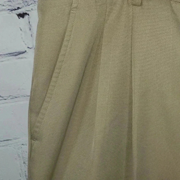 Greg Norman Mens 38/34 Khaki Golf Rip Stop Double Pleated Cuffs Metal Clasp - Picture 2 of 16